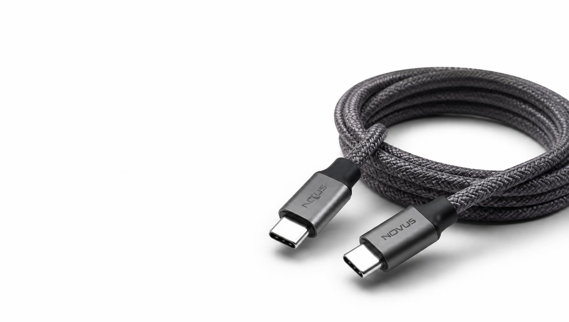 Pi-Cables braided USB-C cable with machined graphite connectors